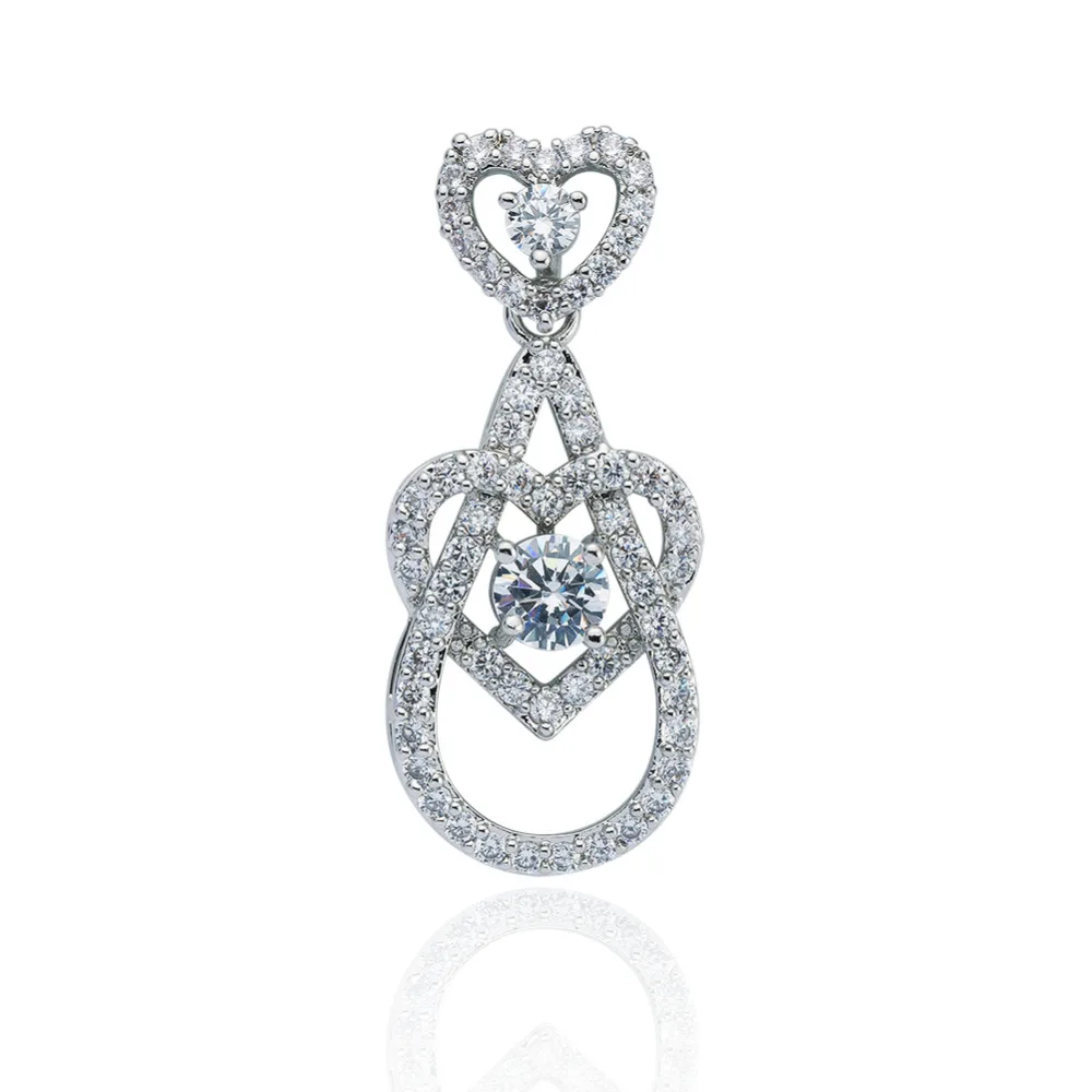 Superior Clear Cubic Zirconia CZ Pendant Gold Tone Necklace Pendant for