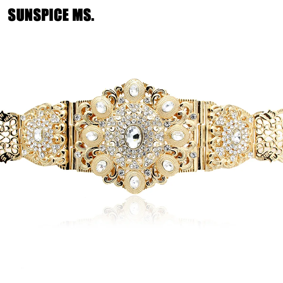 Fashion Round Crystal Flower Belly Chain Belt Adjustable Length Jewelry