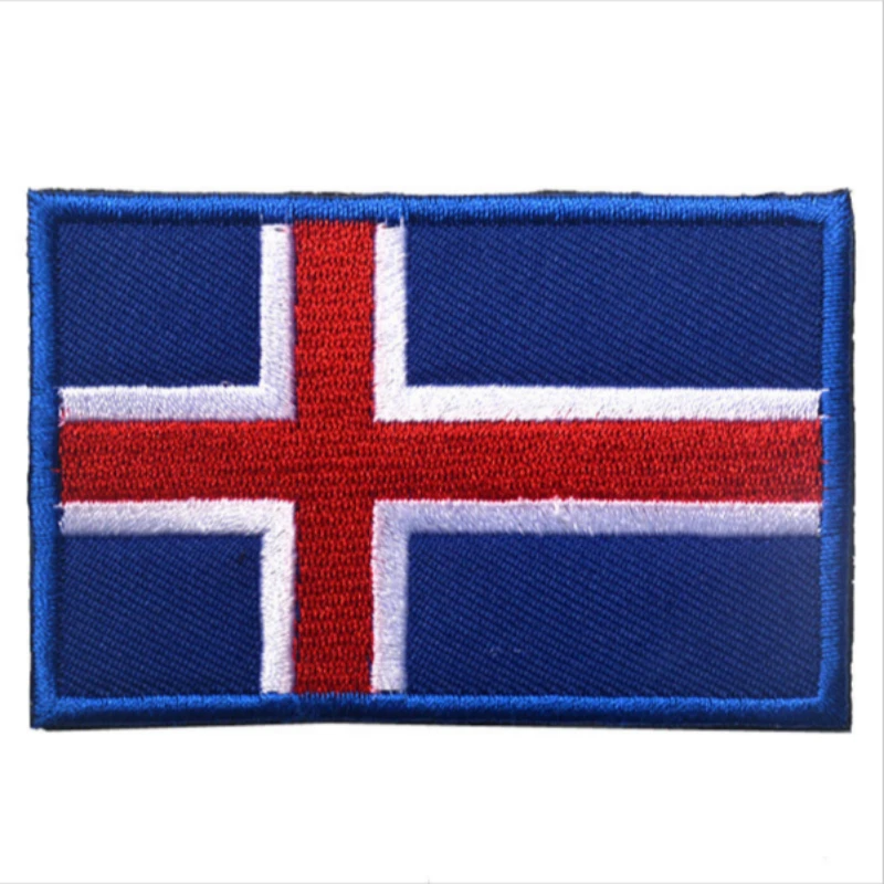 

Iceland's National Flag Of Iceland Embroidery Badge Embroideried Badges Military Tactical Armband Patch Patches For Bags Caps