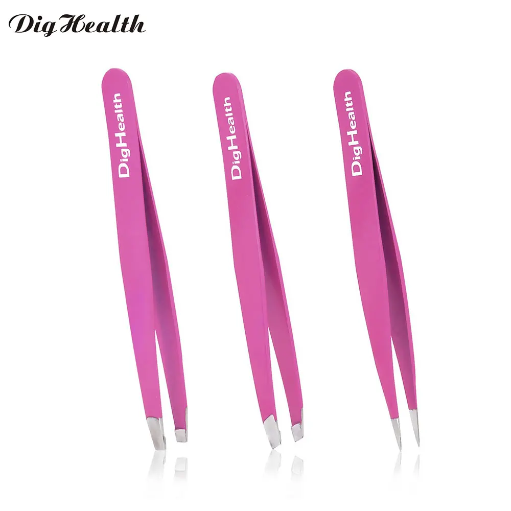 

Dighealth 3 Set Eyebrow Grooming TweezersProfessional Precision Tweezer Beauty Tools for Eyebrow Makeup Plucking/Shaping