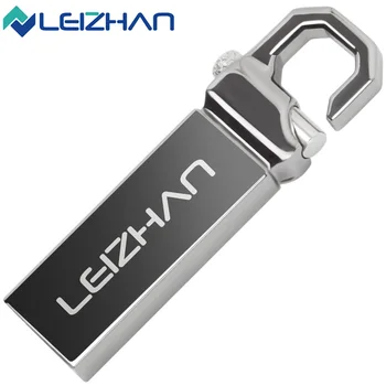 LEIZHAN Metal USB Flash Drive 32GB 16GB 8GB 4GB USB 2.0 Computer U Disk Key Ring Design Pen Drive Pendrive Laptop USB Key