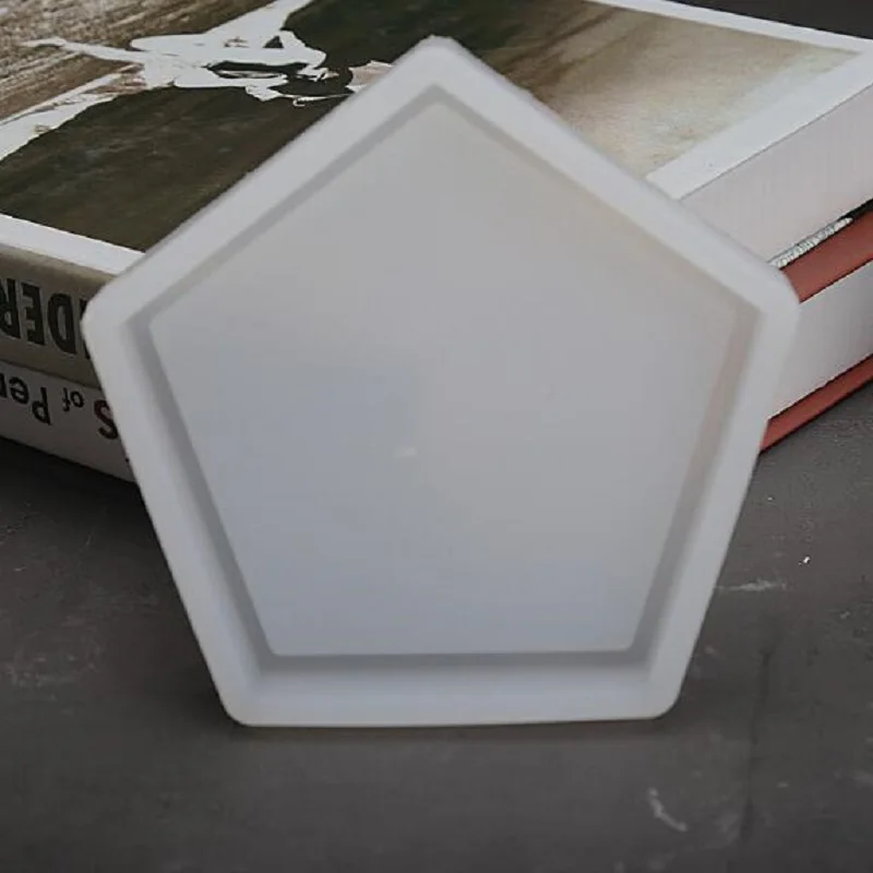 Пентагональная форма цемент, бетон лоток силиконовые формы ароматный, в форме косточки плесень силиконовая форма для свеч держатель формы