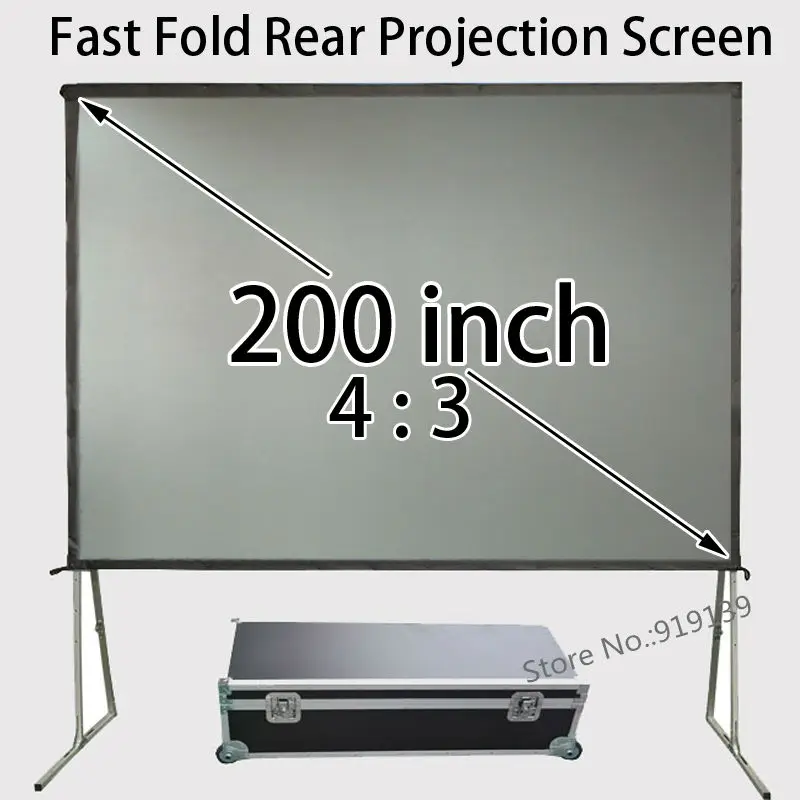 BigRearProjectionScreen200inch4By3FormatFastFoldingScreens