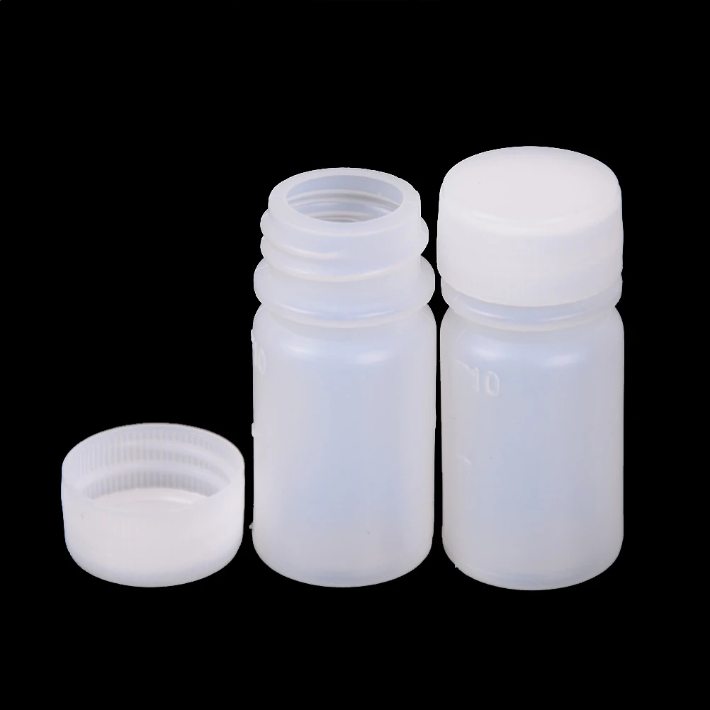 Othmro 2Pcs 22ml Plastic Bottles Lab Cylindrical Chemical Reagent