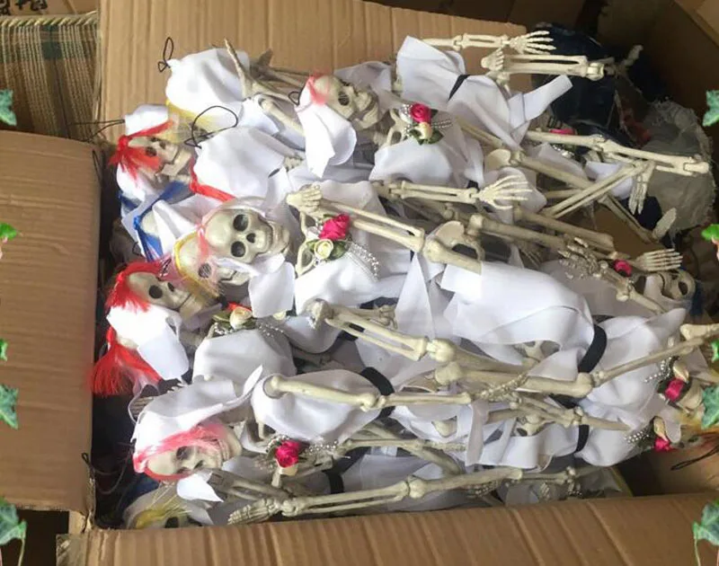 Cosplay&ware 1pairslot Halloween Decoraions Horror Skeleton Frame Haunted Ghost Bride Bridegroom Couple Party -Cosplayware Store