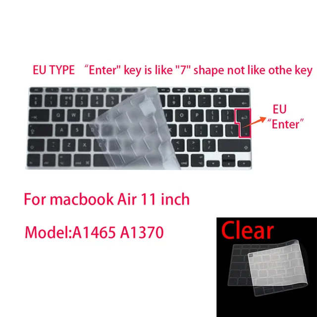 Keyboard cover for Apple Macbook pro13/16/15 Air13 inch All series Laptop silicone Case Transparent Clear Protecter film EU/US P
