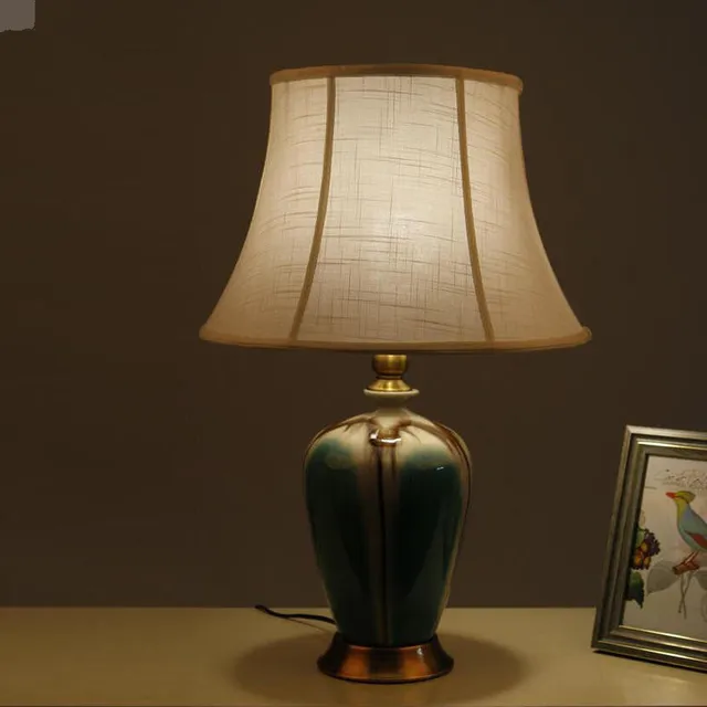 Vintage Chinese Porcelain Ceramic Table Lamp Bedroom Living Room Vintage Chinese Porcelain Ceramic Table Lamp Bedroom Living Room Wedding Jingdezhen Green