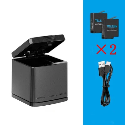 Камера Батарея упаковке с открытыми порами+ USB 3 Way Зарядное устройство для экшн-камеры GoPro Hero 7 6 5(черный цвет) замена Батарея для спортивной экшн-камеры Go Pro Hero7/6/5, черное, аксессуары - Цвет: LO-G