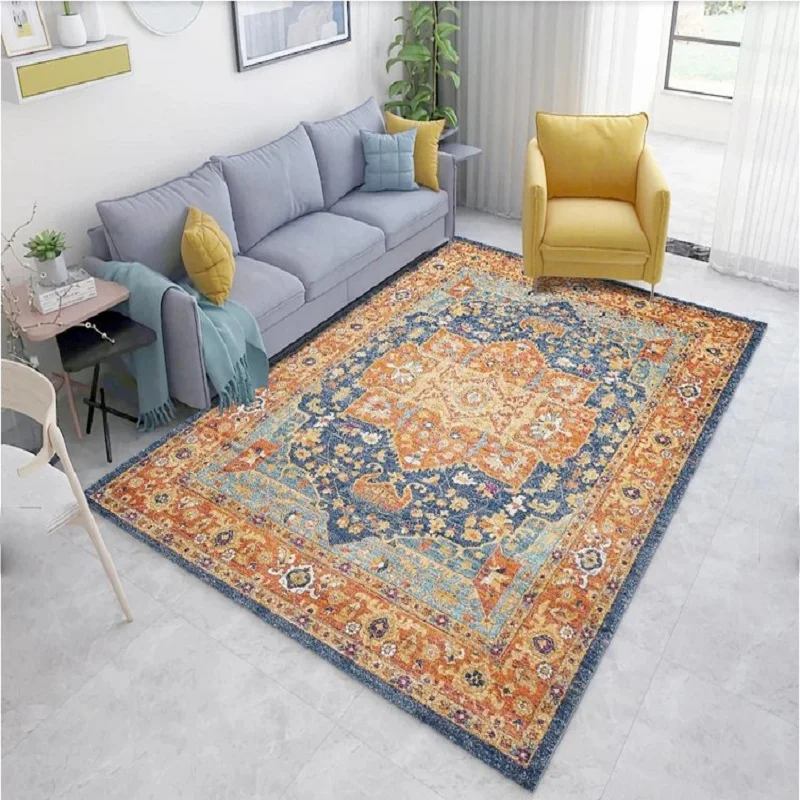 

Retro middle east style rug Digital printing Crystal fleece Non-slip crawling mat Living room carpet bedroom floor mat Hotel mat