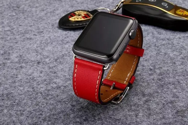 Высококачественный ремешок для часов iwatch series 4 3 2 1 для Apple Watch Band кожаный ремешок 42 мм 38 мм 40 мм 44 мм серия 5