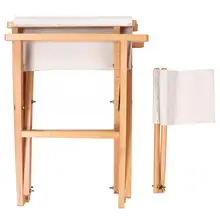 Folding Wooden Camping Stool Mini Portable Outdoor Foldable Canvas Sketch Drawing Chair