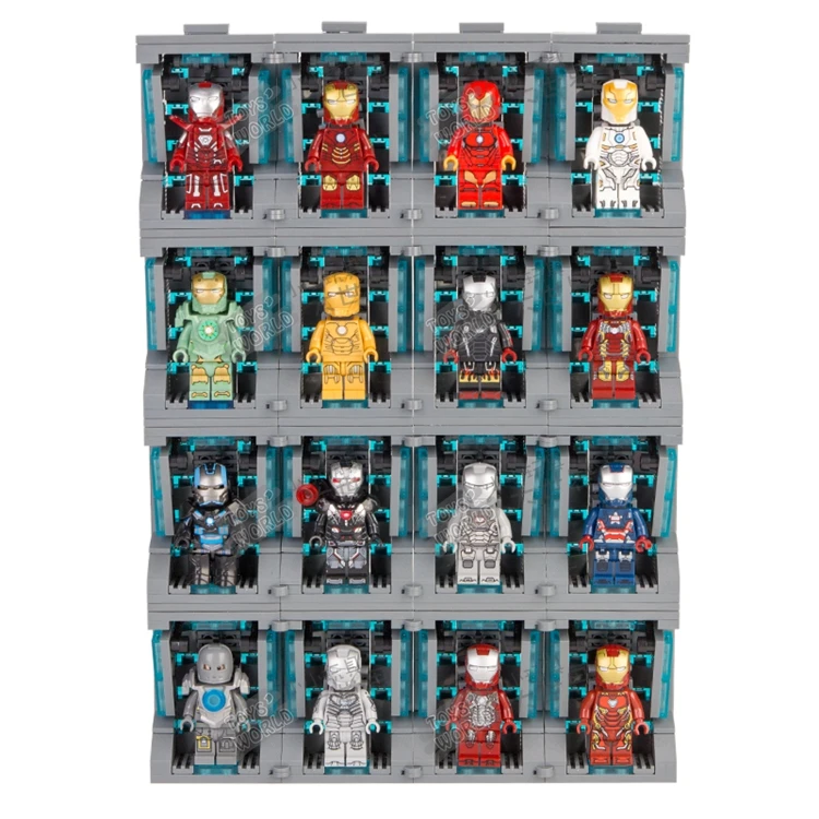 

Marvel Avengers Infinity War Action Figure Iron Man Hall of Armor Building Blocks Bricks Gift Toys for Children RZ100