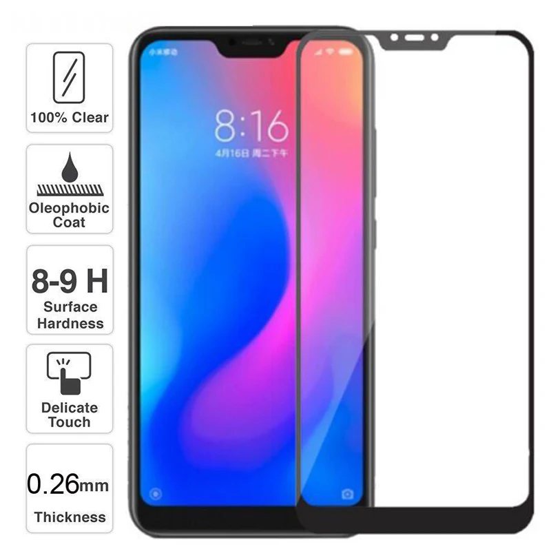 Полное Защитное стекло для Xiaomi Mi A2 Lite защита экрана закаленное + тонкий жесткий