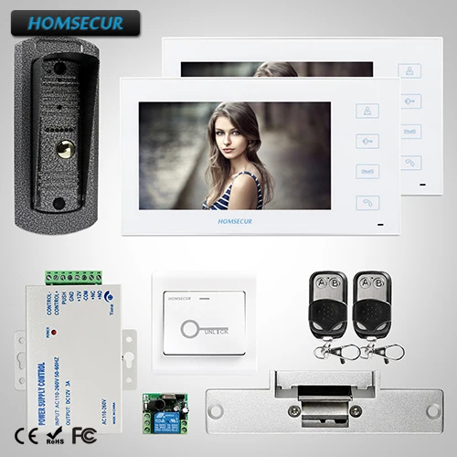 

HOMSECUR 7" Video&Audio Smart Doorbell+Metal Case for House/Flat :TC041 +TM704-W