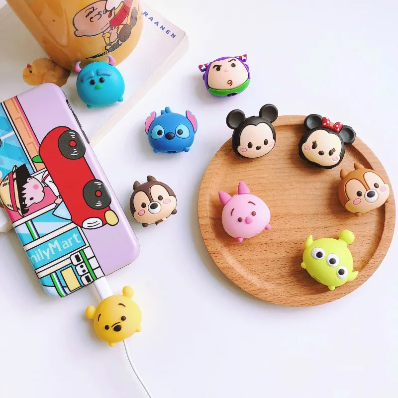 

Cable Bite Protector for Iphone Cable Winder Phone Holder Accessory Cable Biters Animal Squishy Doll Model Mickey Minnie