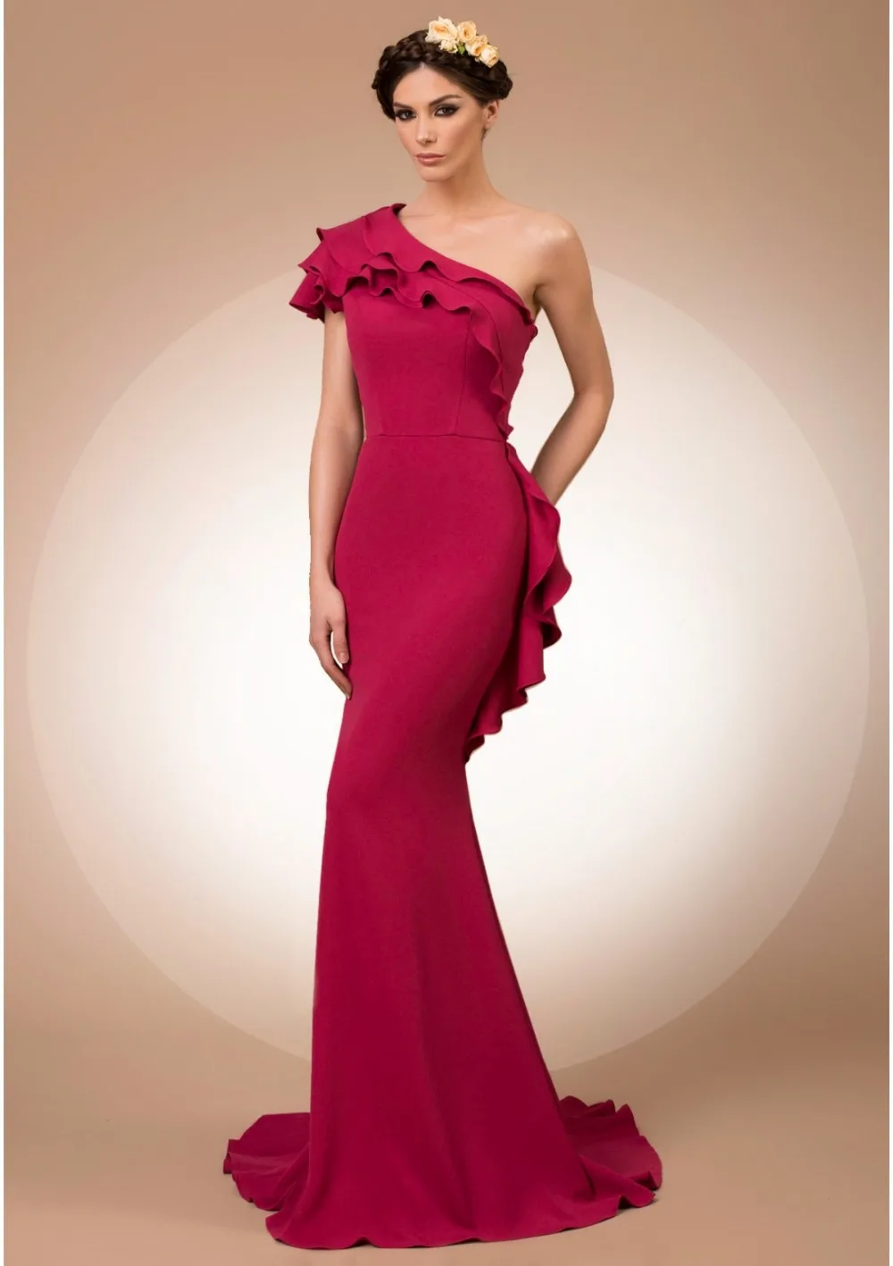 DORA BRIDAL Womens One Shoulder Mermaid Mother of The Bride Formal Dresses