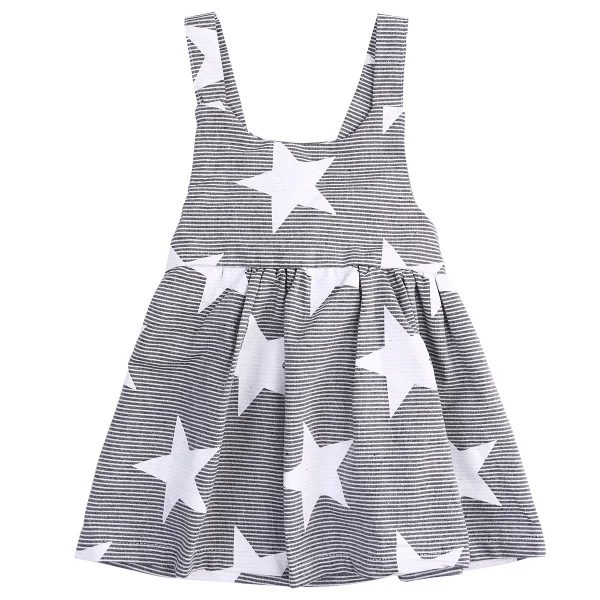 

Summer Style Children Girls Dress 2017 Brand Hot Kids Girls Sleeveless Star Spliced Princess Dress For Girl party casual
