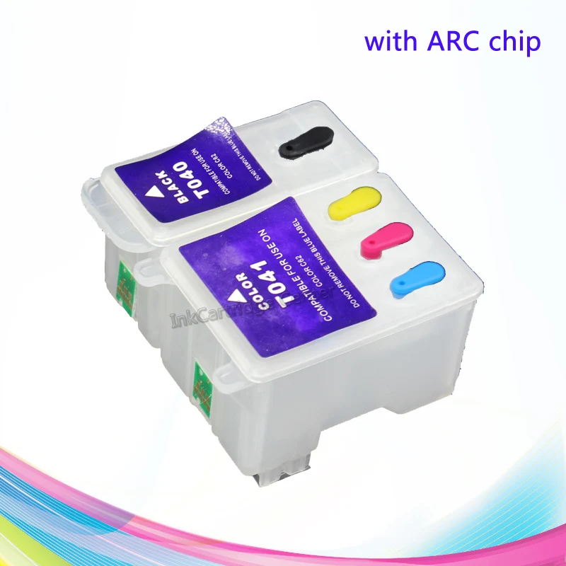 CISSPLAZA T040 T041 многоразового картридж совместим с Epson C62 CX3200 чипом Arc|ink cartridge for printer|ink
