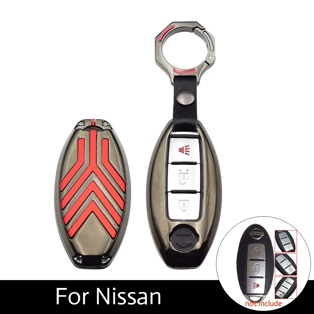 

ATOBABI Alloy Car Fob Key Cover Case Shell Frame For Nissan Terra Sylphy Livina X-Trail Teana Sunny Tiida Qashqai Remote Control