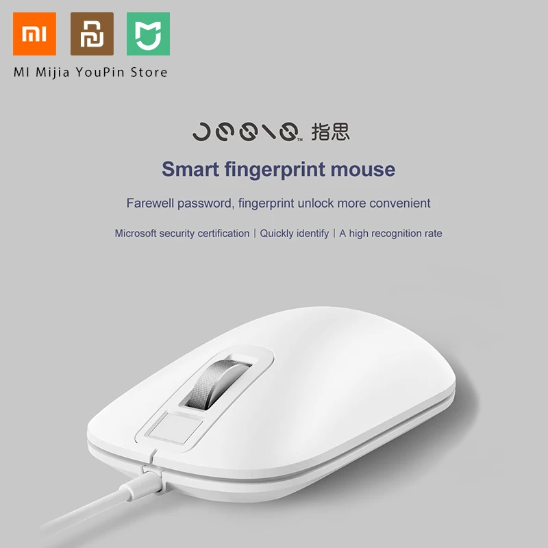 

Original Xiaomi Jessis Safe Fingerprint Mouse 125Hz 8G Portable Goodbye Password Fast Recognition Smart Mouse for Computer