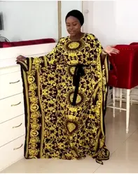 Новое горячее предложение плюс-Размер Свободное модное цифровое платье с воротником в африканском стиле популярное женское платье