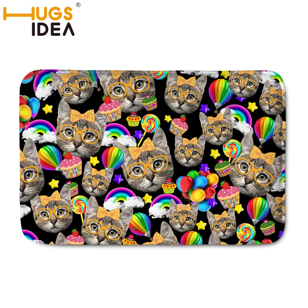 HUGSIDEA Симпатичные коврик напольный с котами фланелевый ковер коврик на кухню Ванная комната коврики коврик для гостиной украшение для дома Спальня Придверный коврик 59*40 см