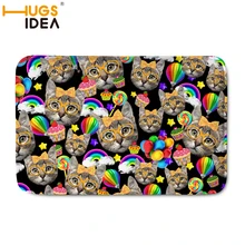 HUGSIDEA Симпатичные коврик напольный с котами фланелевый ковер коврик на кухню Ванная комната коврики коврик для гостиной украшение для дома Спальня Придверный коврик 59*40 см