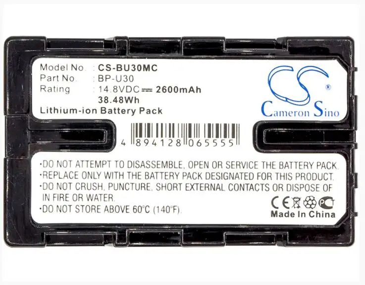 Аккумулятор Cameron Sino 2600 мАч для SONY HD422 PMW-100 150 150P 160 200 300 EX1 EX160 EX1r EX260 EX280 EX3EX3R F3 F3K F3L FS5 |