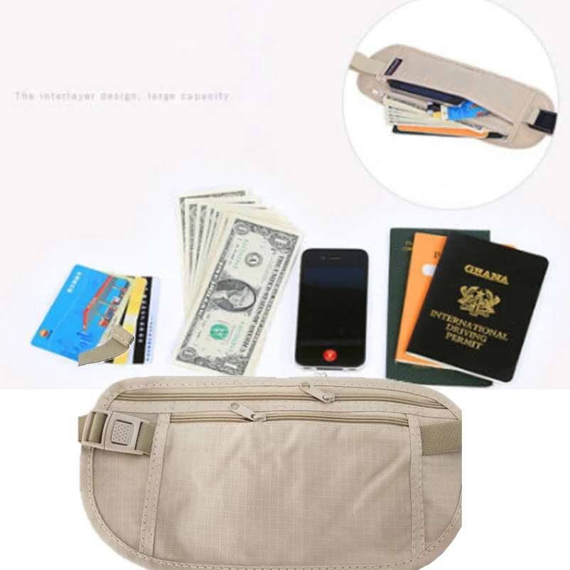 Устойчивая нейлоновая сумка для путешествий Marsupio in vita, скрытая сумка для паспорта, денег, поясная сумка, тонкий секретный скрытый кошелек для безопасности