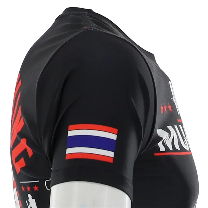 ROLLHO MMA Rashguard Муай Тай футболка с шортами Печатный Эластичный компрессионный BJJ