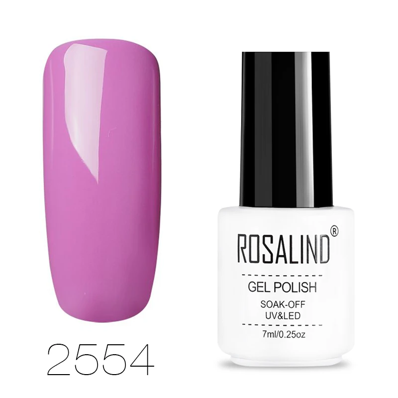 ROSALIND Гель-лак для ногтей УФ-Гель-лак 7 мл красный розовый фиолетовый Гель-лак для ногтей нужно базовое верхнее покрытие дизайн ногтей вымачивать праймер маникюр - Цвет: 2554