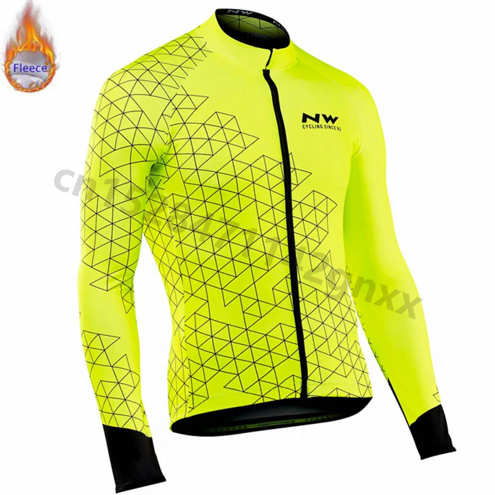 

2019 NW Pro team Winter Thermal Fleece Cycling Jerseys Mens long sleeve Ropa ciclismo hombre Bicycle Wear MTB Bike Clothing Tops