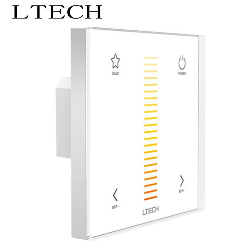 

Xnbada LTECH E2 Wall Mount DMX CT Led Touch Panel Dimmer 2.4GHz RF Wireless Control And PWM Power Output DC12-24V For Led Lights