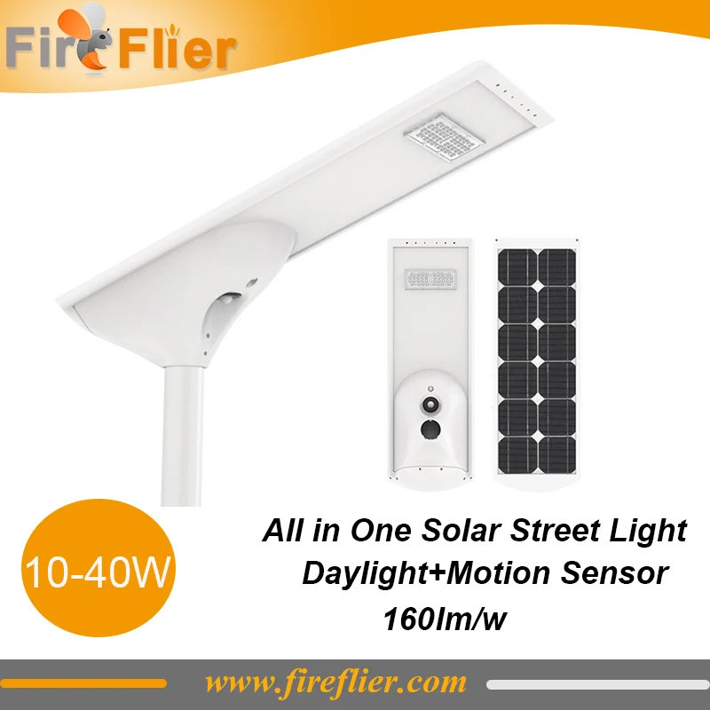 

2pcs/lot all in one solar led street light 10w 20w led garden lamp sun power 30w 40w 50w road light with motion daylight sensor