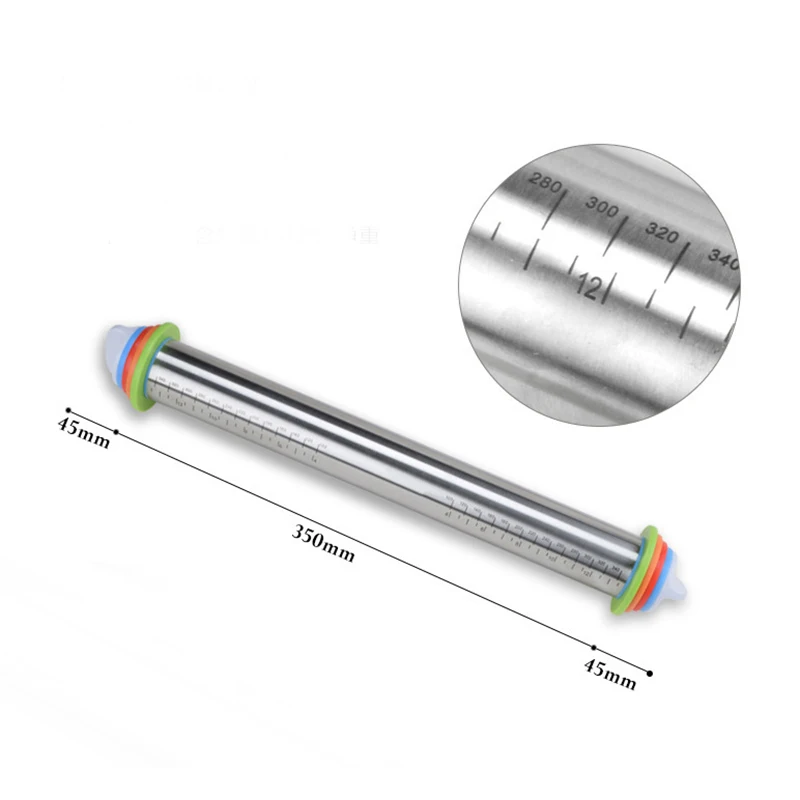 Скалка регулируемого размера из нержавеющей стали помадка 44 см Скалка трафарет для выпечки скалка для теста Инструменты для выпечки