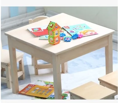 Наборы мебели для детей 1 стол+ 2 стула 2 стула наборы твердой древесины наборы детской мебели детские стулья Пуфики и стол для учебы наборы