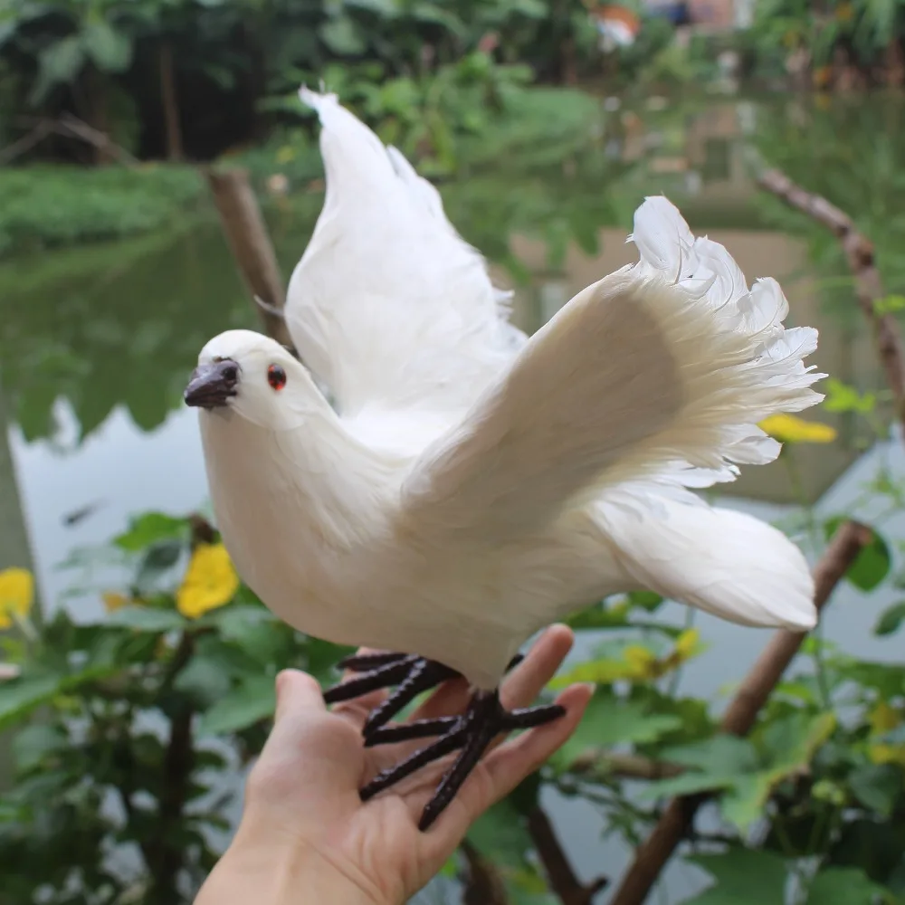 Имитация Птицы Модель перо моделирование голубь белый голубь реквизит украшение дома моделирование голубь белый искусственный голубь