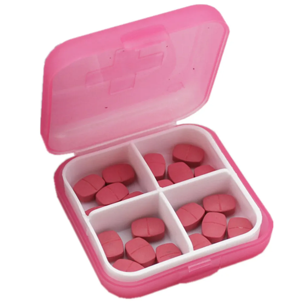 Корзина для хранения коробка 1 шт. 65*65*20 мм Мини 4 слота портативный медицинская коробка для таблеток лекарств Чехол Органайзер APR2