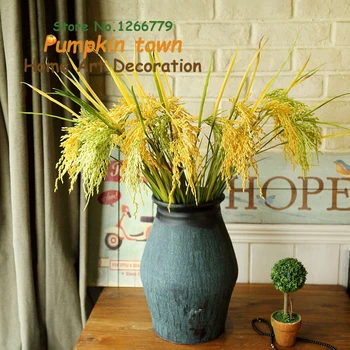 

A bouquet of 12 branches Idyllic country style simulation of paddy/wheat,realistic plastic paddy fake flowers,photography props