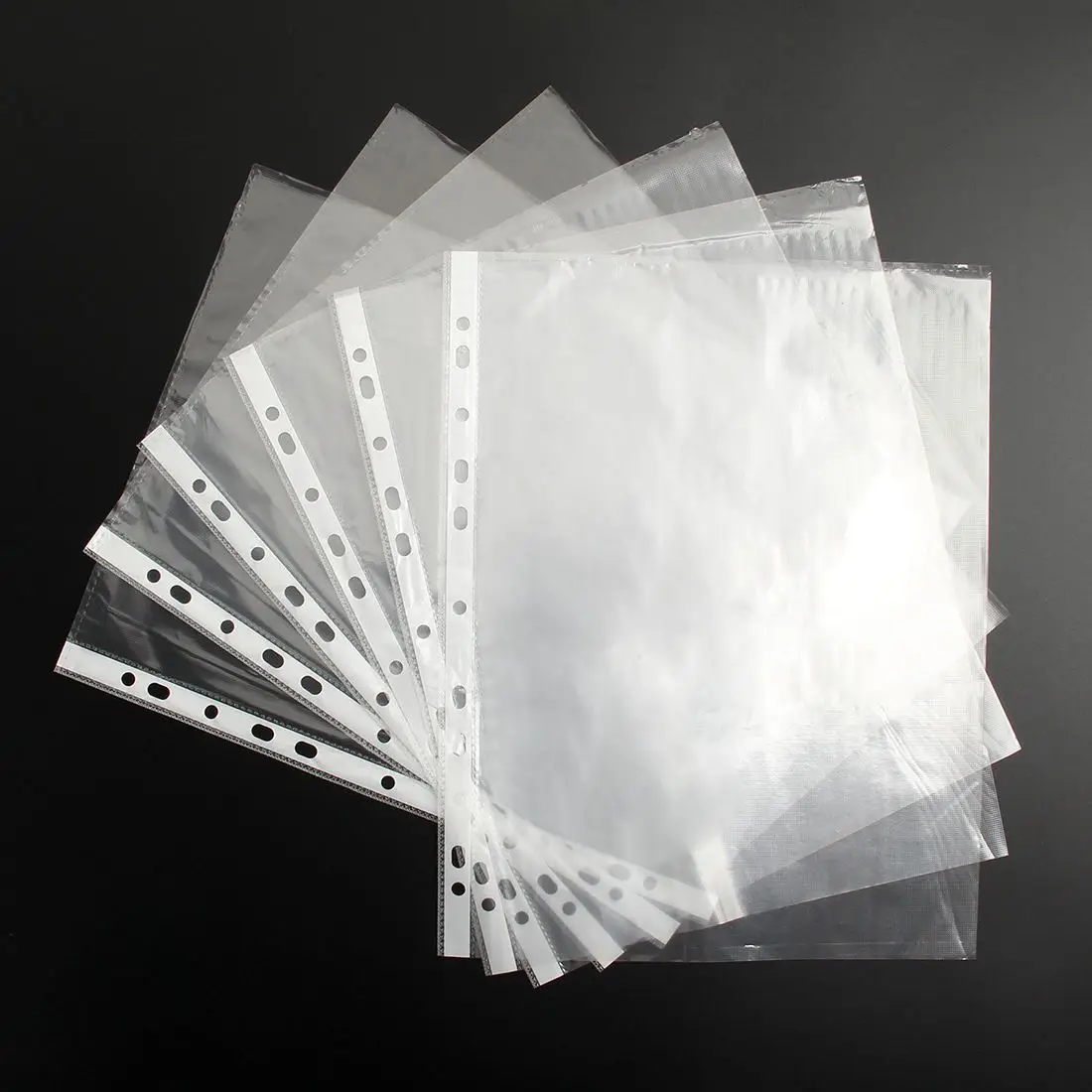 

2Sets A4 Clear Plastic Punched Pockets Folders Filing Wallets Sleeves Wallets - 200 pieces