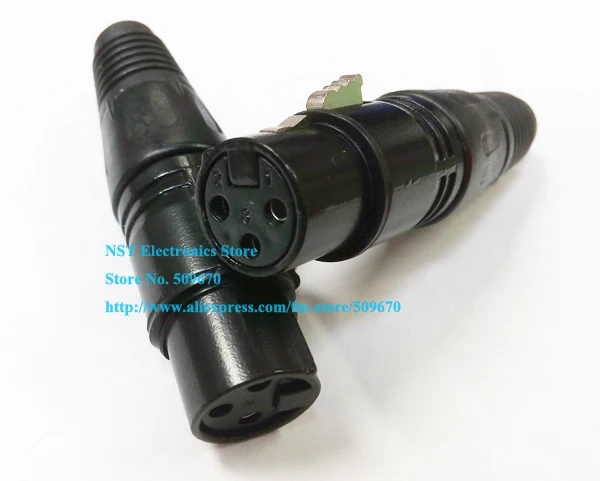 

Free Shipping /5pcs/ New XLR Connector MIC Microphone Patch XLR Female 3-pin Plug Connector