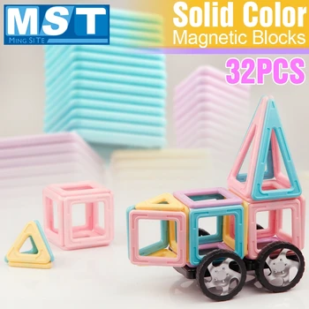 

32PCS Big Size Magnetic Building Block Colorful Magnet Construction Designer Set Early Learning Educational Toys For Children