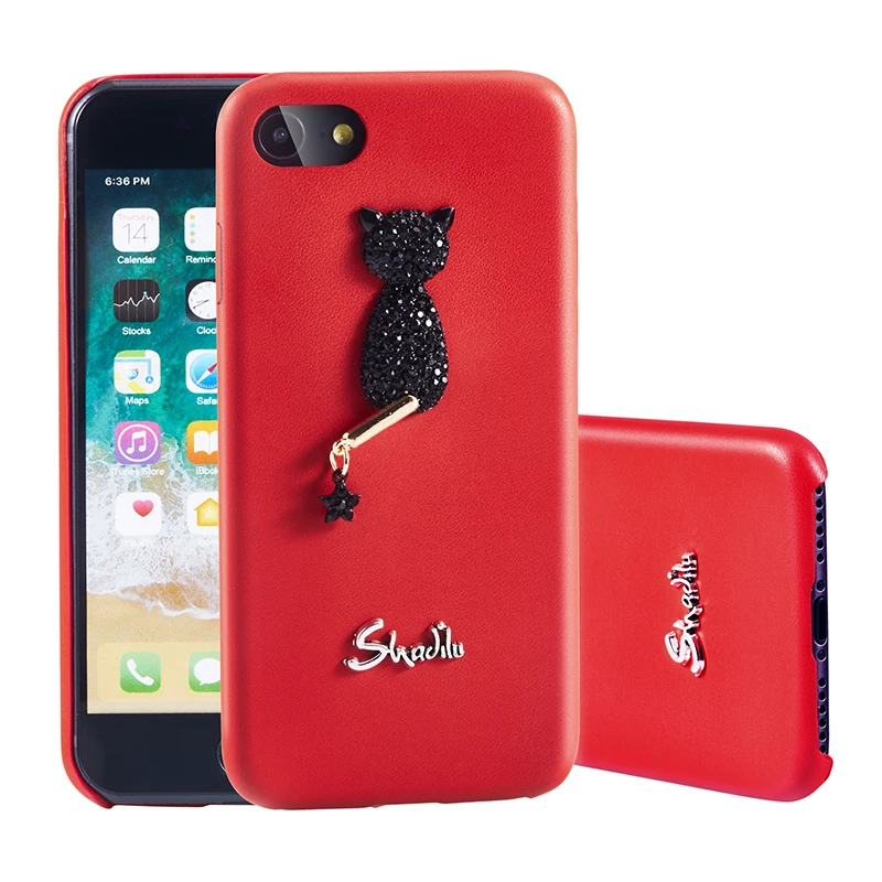 Для Iphone X XS 8 плюс 7 кожаный DIY чехол роскошные из мягкой искусственной кожи 3D Мода