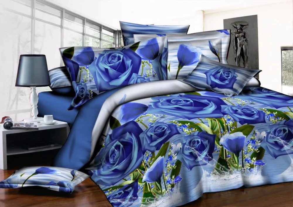 Домашний текстиль 3D постельные принадлежности реактивной печати King size beding Пододеяльник Простыня наволочка Покрывало покрывало