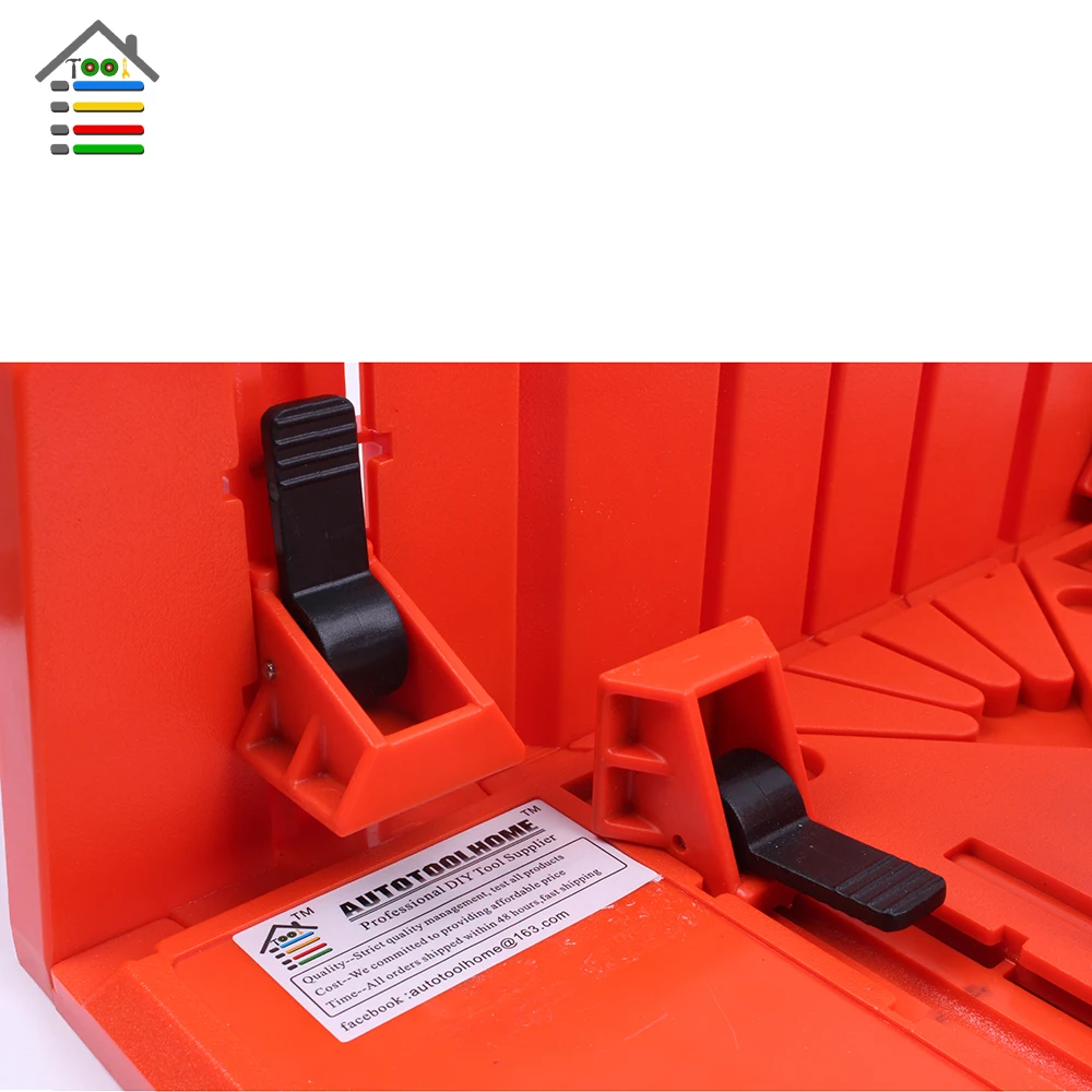 Miter Saw Box 14inch Adjustable Wood Cutting Clamping Miter Saw Box Woodworking Back Saw 0/22.5/45/90 Degree Oblique Wooden Strip Plaster Line