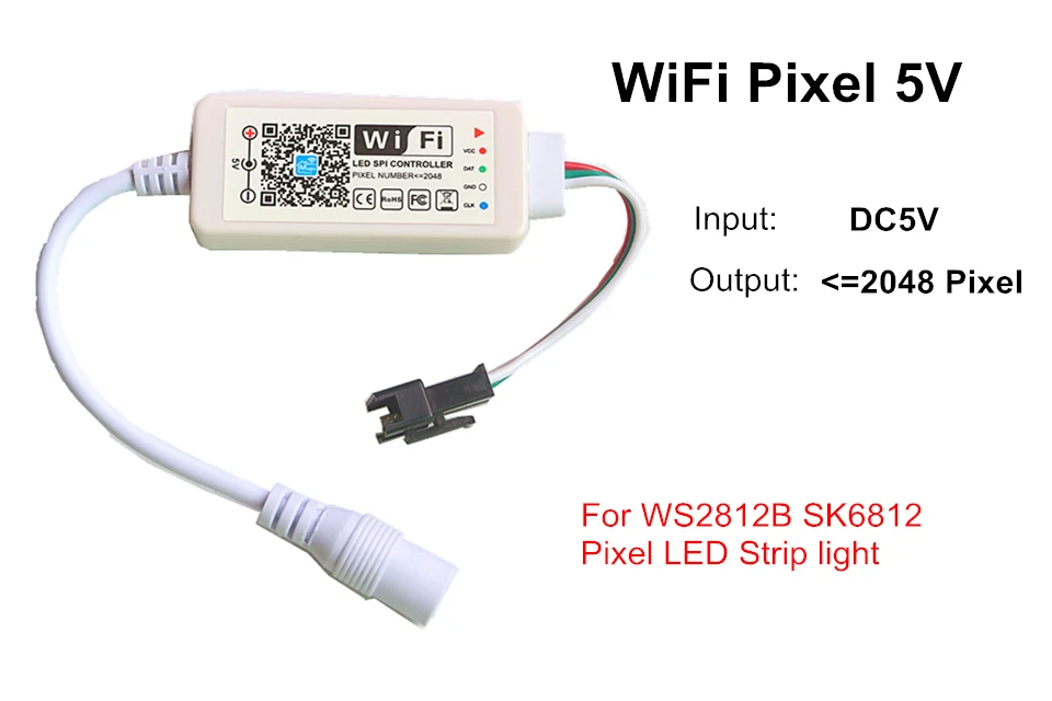 Светодиодный светильник WiFi/Bluetooth Одноцветный/RGB/RGBW/Полноцветный пиксельный мини-контроллер DC 5 в 12 В 24 В IR RF пульт дистанционного управления