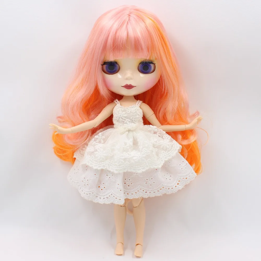 Blyth кукла ледяной licca тело белое платье Кружева Принцесса игрушечный лук платье