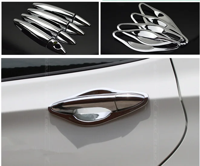 

New Chrome Car Door Handle Cover + Cup Bowl For Hyundai Verna 2010 2011 2012 2013 Trim Free Shipping