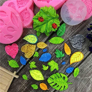 

3D Sugarcraft Many Kinds Leaf Silicone mold Fondant Mold Cake Decorating Tools Chocolate gumpaste Baking Mold