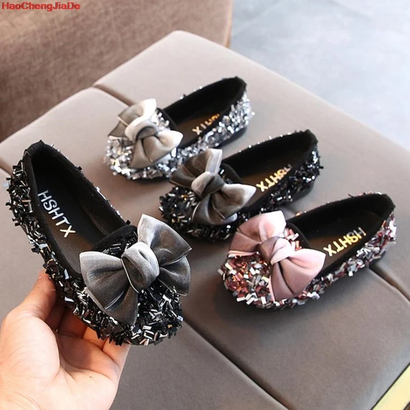 Обувь принцессы для маленьких девочек дети младенец Начинающий ходить Малыш Девушки Мода Хрустальные кожаные тонкие туфли вечерние туфли принцессы для девочек школы